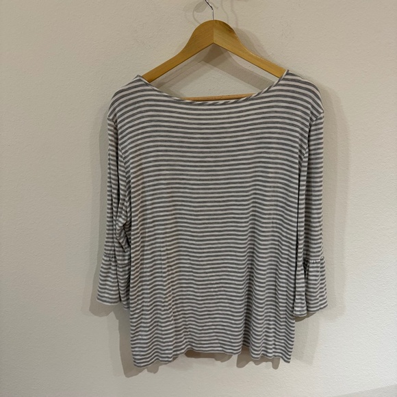 Southern Tide Women's Flutter Sleeve Blouse Striped White Grey XL - Picture 6 of 6